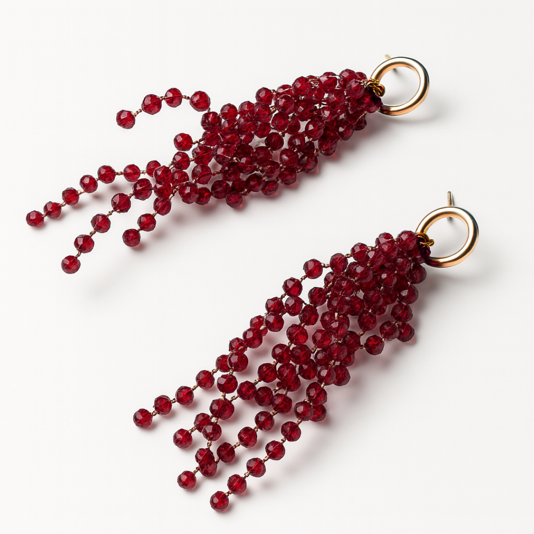 Pendientes Celine largos brillantes artesanales pendientes grandes boda Hanalima